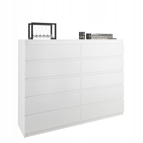  Mobene Modern Chest of Drawers 140 x 40 x 120 cm matt white