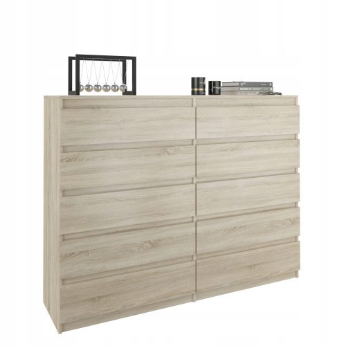  Mobene Modern Chest of Drawers 140 x 40 x 120 cm Sonoma Oak Matt