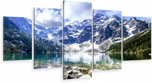 Pictures on the wall 5-PIECE TRIPTIC FOR THE WALL – Sea Eye of the Tatra Mountains