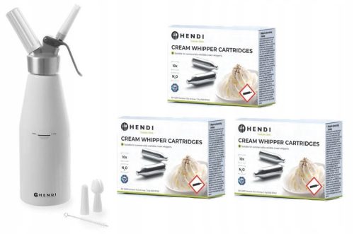 Whipped cream siphon 0.5 l + 30 cartridges Hendi588369