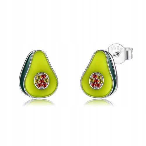  Avocado green silver EARRINGS S925 zircons