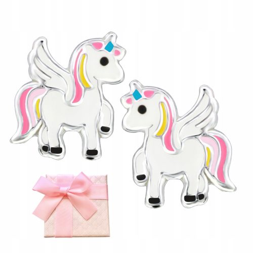  SILVER EARRINGS 925 UNICORN ALIKORN STUD