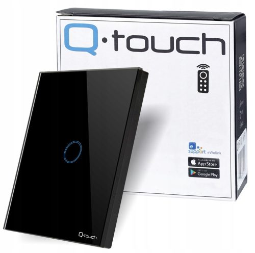 Staircase switch touch, flush-mounted, remote-controlled Q-Touch black QB.W1-TOUCH