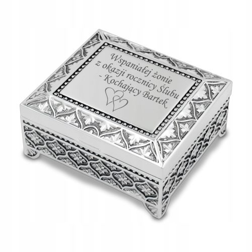  Sovenir jewelry box 4x8x7 cm silver