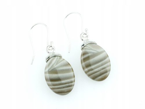  Ametrix silver earrings hanging with flint 1.8 cm