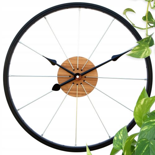 Clock for home ModernClock wall clock, black, brown tones, 42 cm