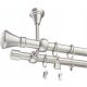  CEILING CURTAIN ROD SILVER STEEL 19mm 300cm DOUBLE