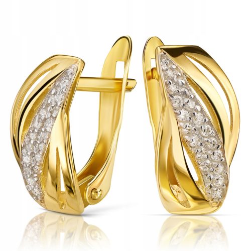  GOLD EARRINGS WITH ZIRCONS GOLD 585 14K