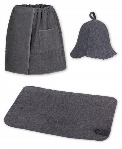 Saunas and Accessories SAUNA – MEN’S SET, GREY – KILT HAT, CARPET