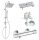 Grohe Grohtherm 800 chrome shower faucet + Invena Nyks exposed shower set