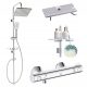 Grohe Grohtherm 800 chrome shower faucet + Invena Nyks exposed shower set