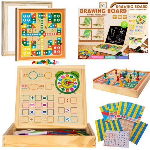  Wooden multifunctional educational board 2in1