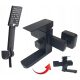 Eco series black wall-mounted bath and shower faucet