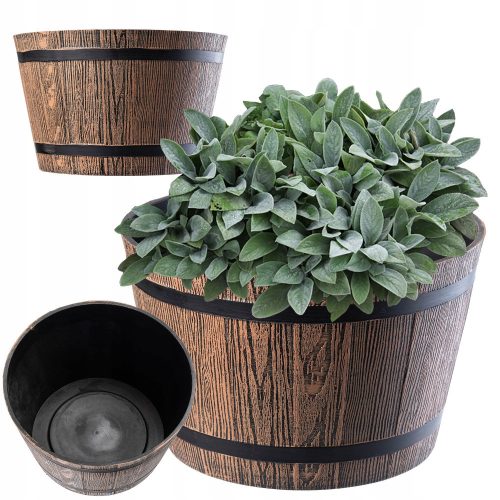  Flowerpot Kadax, 23 cm x 23 x 17 cm, diameter 23 cm, plastic in brown and beige tones