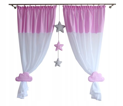  CHILDREN'S CURTAIN set, cotton voile + stars