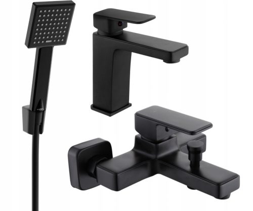 Mexen Cetus black wall mounted bath and shower faucet