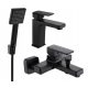 Mexen Cetus black wall mounted bath and shower faucet