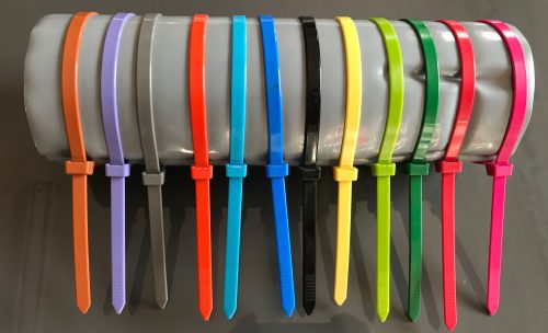 Colored cable ties for playrooms