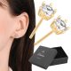  Earrings Gold studs studs Cubic zirconia round 3 mm silver 925