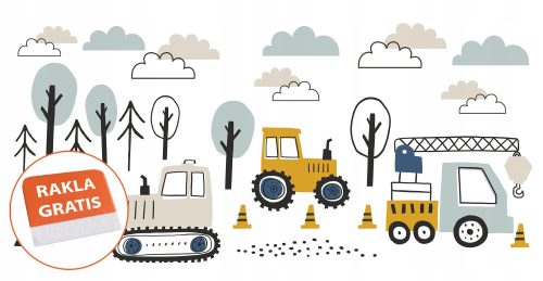 Decorative Wall Stickers Wall Decal for Children Building a Tractor