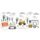 Decorative Wall Stickers Wall Decal for Children Building a Tractor