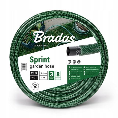  Garden hose 1/2, reinforced, 3-ply, SPRINT, 50 m