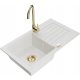 Mexen Pablo + Telma single-bowl sink, white granite