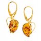  GOLDEN HEARTS earrings English SILVER with AMBER