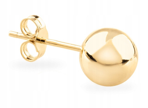  GOLD EARRING BALL BALLS 333 5 mm