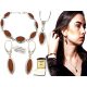  Silver World jewelry set bracelet + earrings + pendant silver desert sand