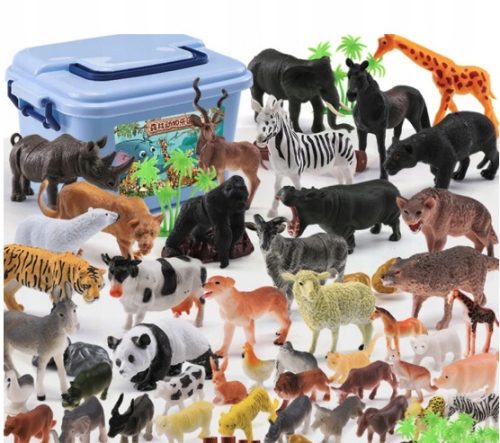  Set of Mr. and Mrs. Gadget Wild Animals Safari Figures, 58 pieces