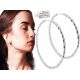  FASHIONABLE SILVER HOOP EARRINGS TWISTED HOOPS 2.3 cm