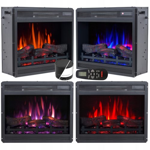 Built-in fireplace with heating function, electric Aflamo black 2000 W 60 x 51 x 21.5 cm