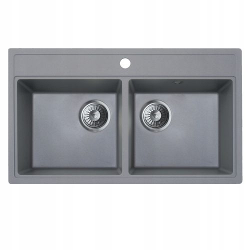 Miló METRO two-bowl sink, black granite