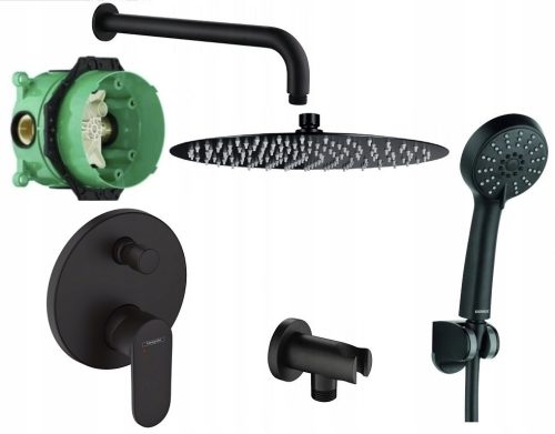 Hansgrohe Vernis Shape black bath and shower faucet