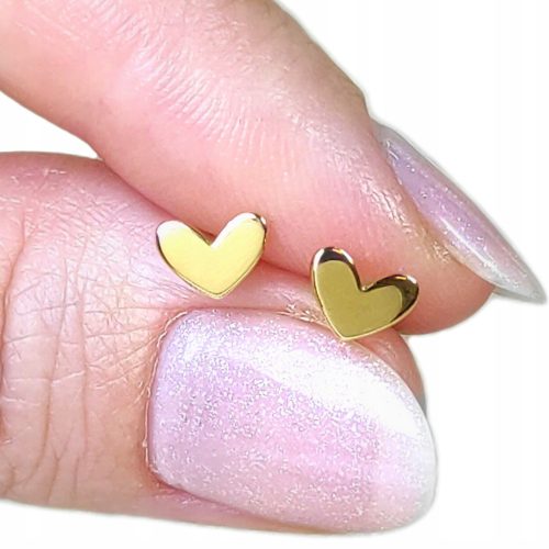  Gold earrings 333 subtle HEARTS studs