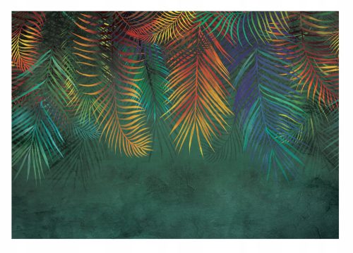 Photo wallpaper PALM LEAVES concrete imitation 416x254