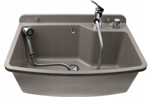 Zelvo washbasin, polypropylene, shades of grey