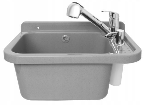 Adgo single-bowl sink, shades of grey