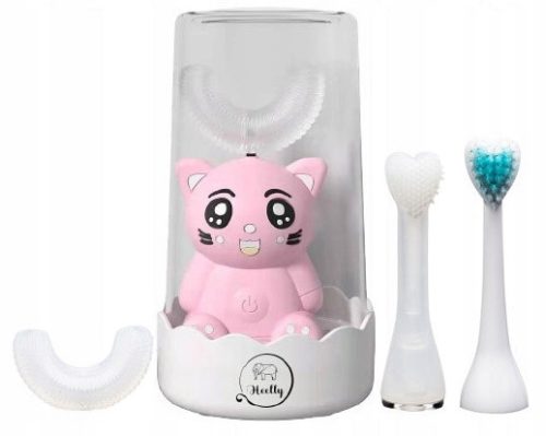  Heelly Children's Sonic Toothbrush Pink Kitty 4 Heads 360