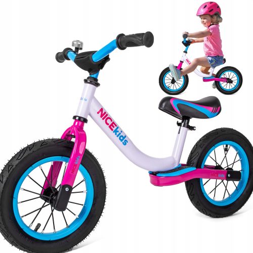  NICEKIDS 1199WP 12" Balance Bike White, Blue, Pink