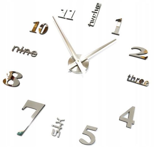 Clock for home INTERSIDE silver wall clock, 130 cm