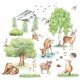 Decorative wall stickers forest stickers, animals, trees for children, on the wall