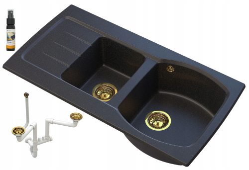 Granitan MASTER 1.5-bowl sink, black granite