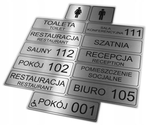 Doorplate - Steel - ANY CONTENT - INOX