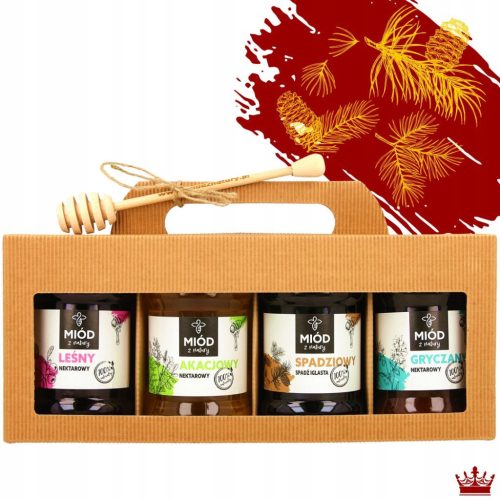  Set of natural honeys 4x400g ROYAL SET!