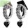  SILVER EARRINGS 925 FOR WOMEN BLACK ROSES