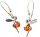  Silver ELVES-FAIRIES EARRINGS with AMBER +certificate