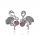  RHODIUM-PLATED SILVER FLAMINGO EARRINGS WITH ZIRCONS