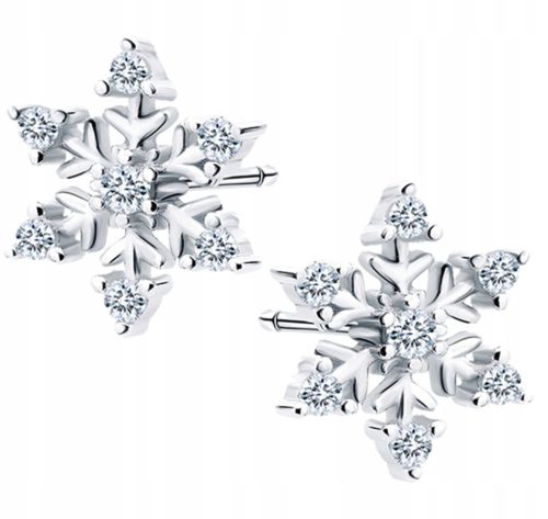  SNOWFLAKE EARRINGS 925 SILVER RHODIUM PLATED